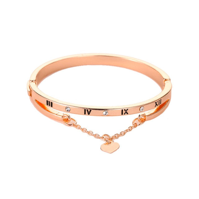 Love Roman Bracelet Numeral Tassel Peach Heart Temperament Every Match Korean Bracelet Trend Jewelry