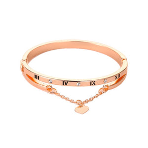 Love Roman Bracelet Numeral Tassel Peach Heart Temperament Every Match Korean Bracelet Trend Jewelry