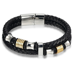 Personalized Accessories Bracelet Men's Fashion Gift Black Genuine Leather Bracelets DIY Combination Wild Handsome Gift