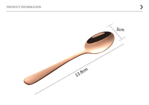 10 pcs Stainless Steel Rose gold Tea Spoon High Quality Tableware Gold Spoon Vintage Coffee Spoon For Party Free Shipping