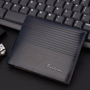 Europe and America business casual fashion retro cross section embossed wallet New men's short wallet large capacity wallet