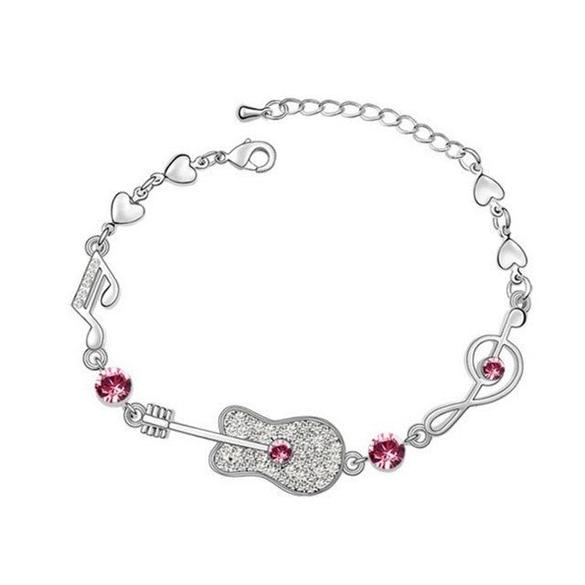 LYIYUNQ Fashion Bracelet Hot Wedding Female Heart Crystal Bracelets For Women Luxury Temperament Silver-Color Fine Jewelry Gift