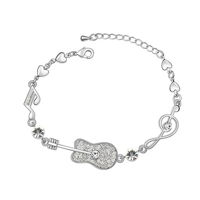 LYIYUNQ Fashion Bracelet Hot Wedding Female Heart Crystal Bracelets For Women Luxury Temperament Silver-Color Fine Jewelry Gift
