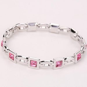 LYIYUNQ Fashion Bracelet Hot Wedding Female Heart Crystal Bracelets For Women Luxury Temperament Silver-Color Fine Jewelry Gift