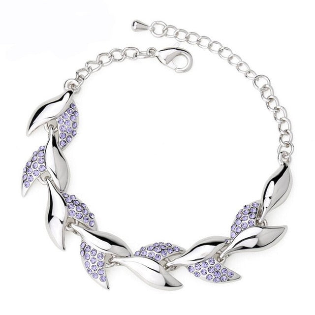 LYIYUNQ Fashion Bracelet Hot Wedding Female Heart Crystal Bracelets For Women Luxury Temperament Silver-Color Fine Jewelry Gift