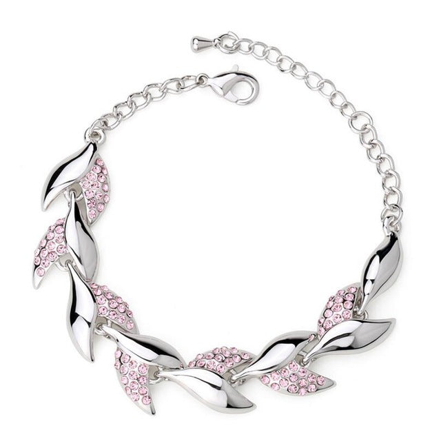 LYIYUNQ Fashion Bracelet Hot Wedding Female Heart Crystal Bracelets For Women Luxury Temperament Silver-Color Fine Jewelry Gift