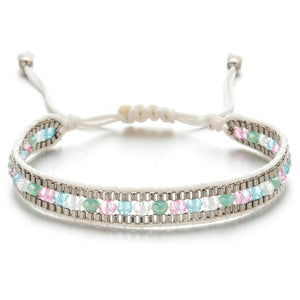 Woman  or Men Handmade Bohemia Weave Adjustable Rope Chain Crystal Charms Bracelets Wristband Fashion Jewelry Gift