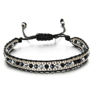 Woman  or Men Handmade Bohemia Weave Adjustable Rope Chain Crystal Charms Bracelets Wristband Fashion Jewelry Gift