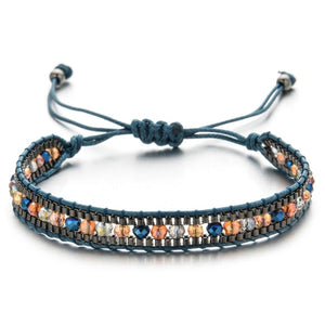 Woman  or Men Handmade Bohemia Weave Adjustable Rope Chain Crystal Charms Bracelets Wristband Fashion Jewelry Gift