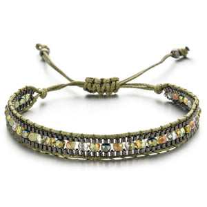 Woman  or Men Handmade Bohemia Weave Adjustable Rope Chain Crystal Charms Bracelets Wristband Fashion Jewelry Gift