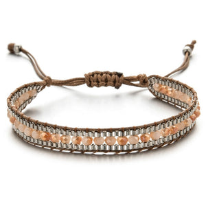 Woman  or Men Handmade Bohemia Weave Adjustable Rope Chain Crystal Charms Bracelets Wristband Fashion Jewelry Gift