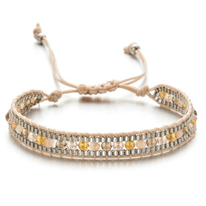 Woman  or Men Handmade Bohemia Weave Adjustable Rope Chain Crystal Charms Bracelets Wristband Fashion Jewelry Gift
